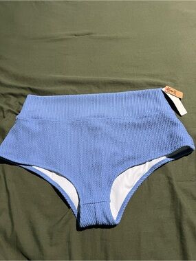 Blue High Waisted Bikini Bottoms